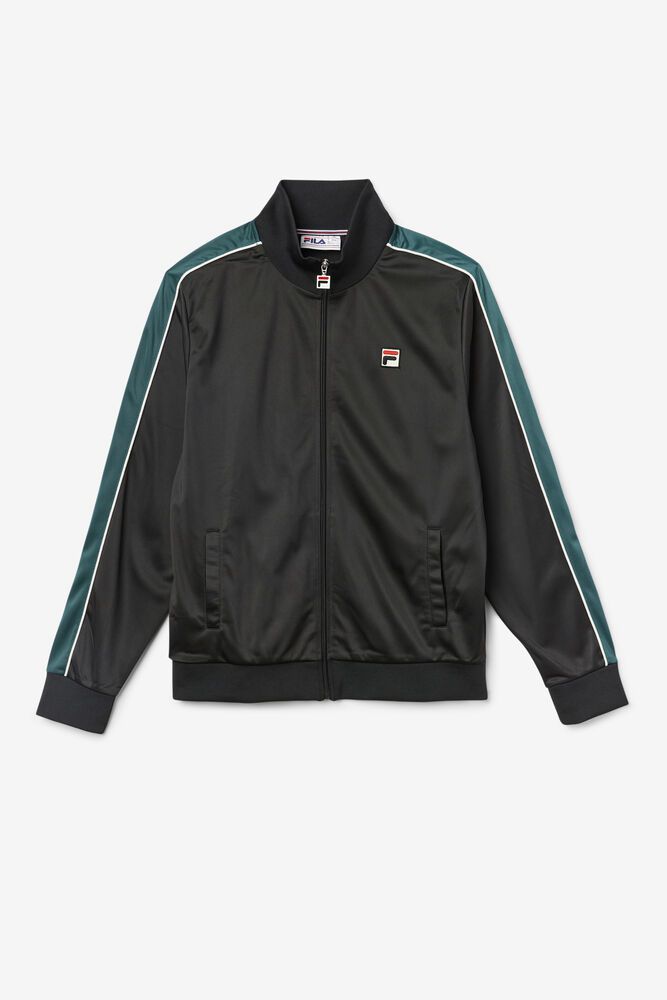 Fila Jacket Mens Black - Wicks Track - Philippines 4683175-PM